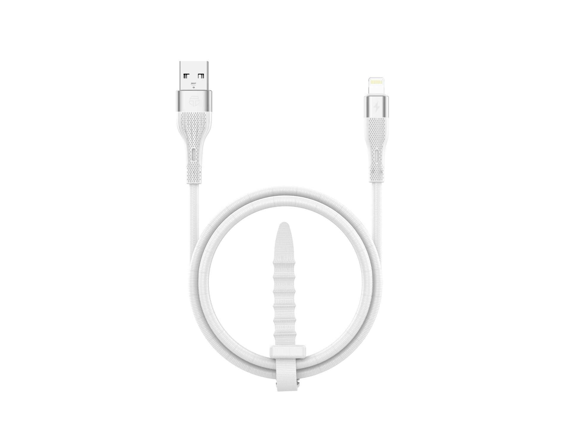 Techancy USB Lightning Data Cable White TB1779, 3.1A Fast Charging, Support 480Mbps Data Transfer