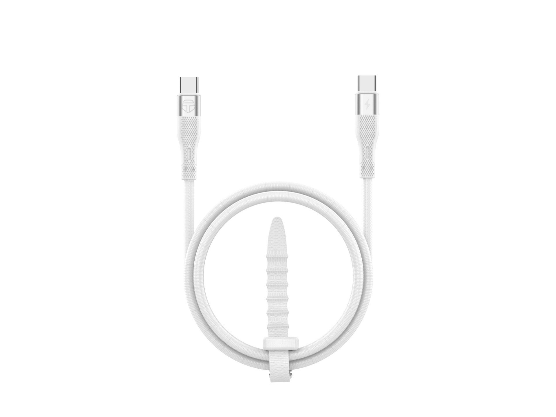 Techancy PD USB C to USB C Fast Charging Cable White TB1779, 60W Fast Charging, Length 1M