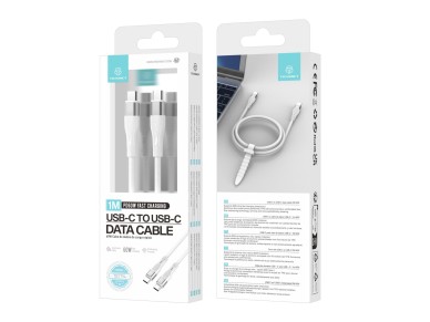 Techancy PD USB C to USB C Fast Charging Cable White TB1779, 60W Fast Charging, Length 1M Techancy PD USB C to USB C Fast Charging Cable White TB1779, 60W Fast Charging, Length 1M