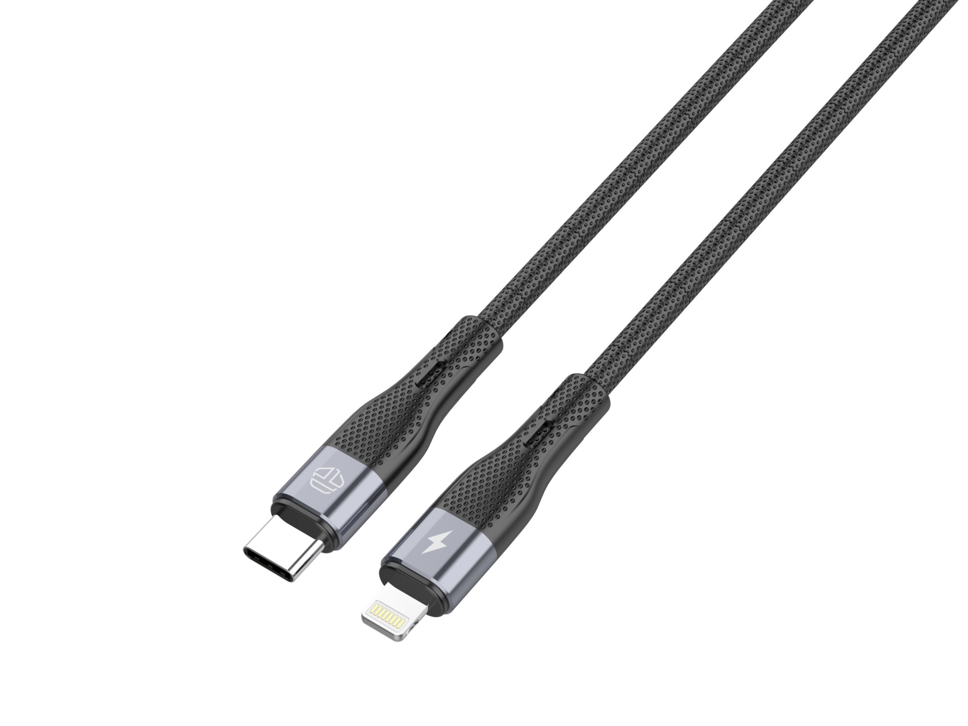 Techancy PD USB C to Lightning Fast Charging Cable Black TB1779, 30W Fast Charging, Length 1m