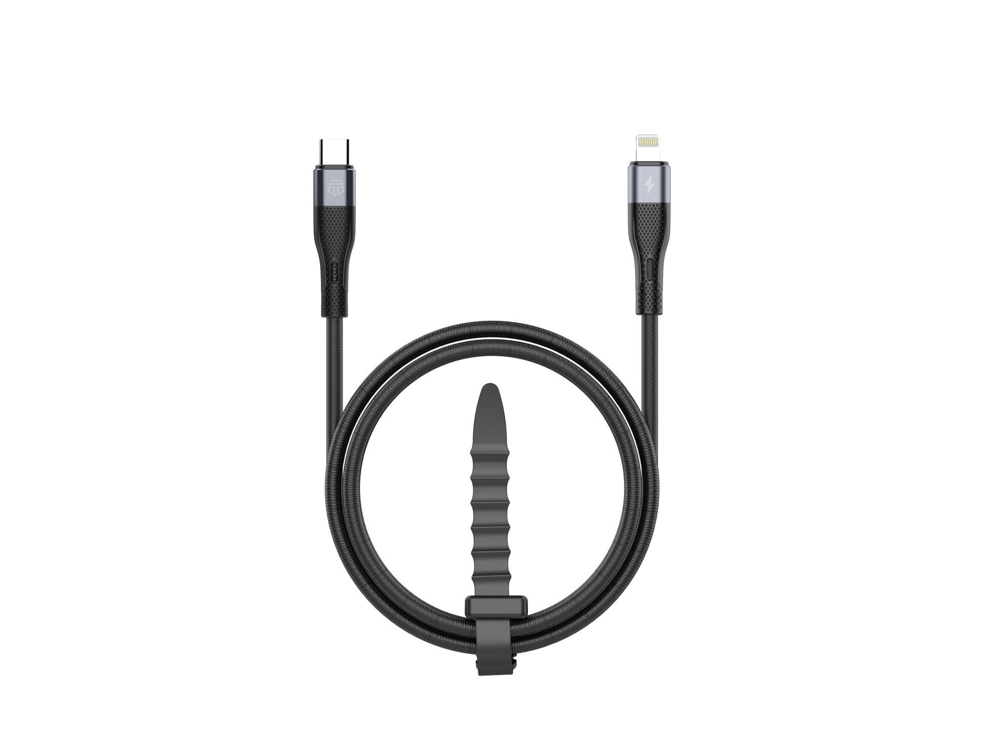 Techancy PD USB C to Lightning Fast Charging Cable Black TB1779, 30W Fast Charging, Length 1m
