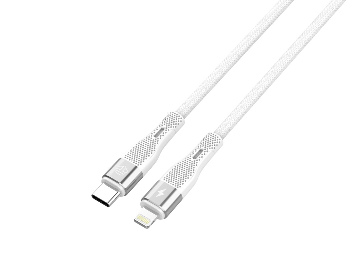 Techancy Fast Charging Cable PD USB C to Lightning White TB1779, 30W Fast Charging, Length 1M