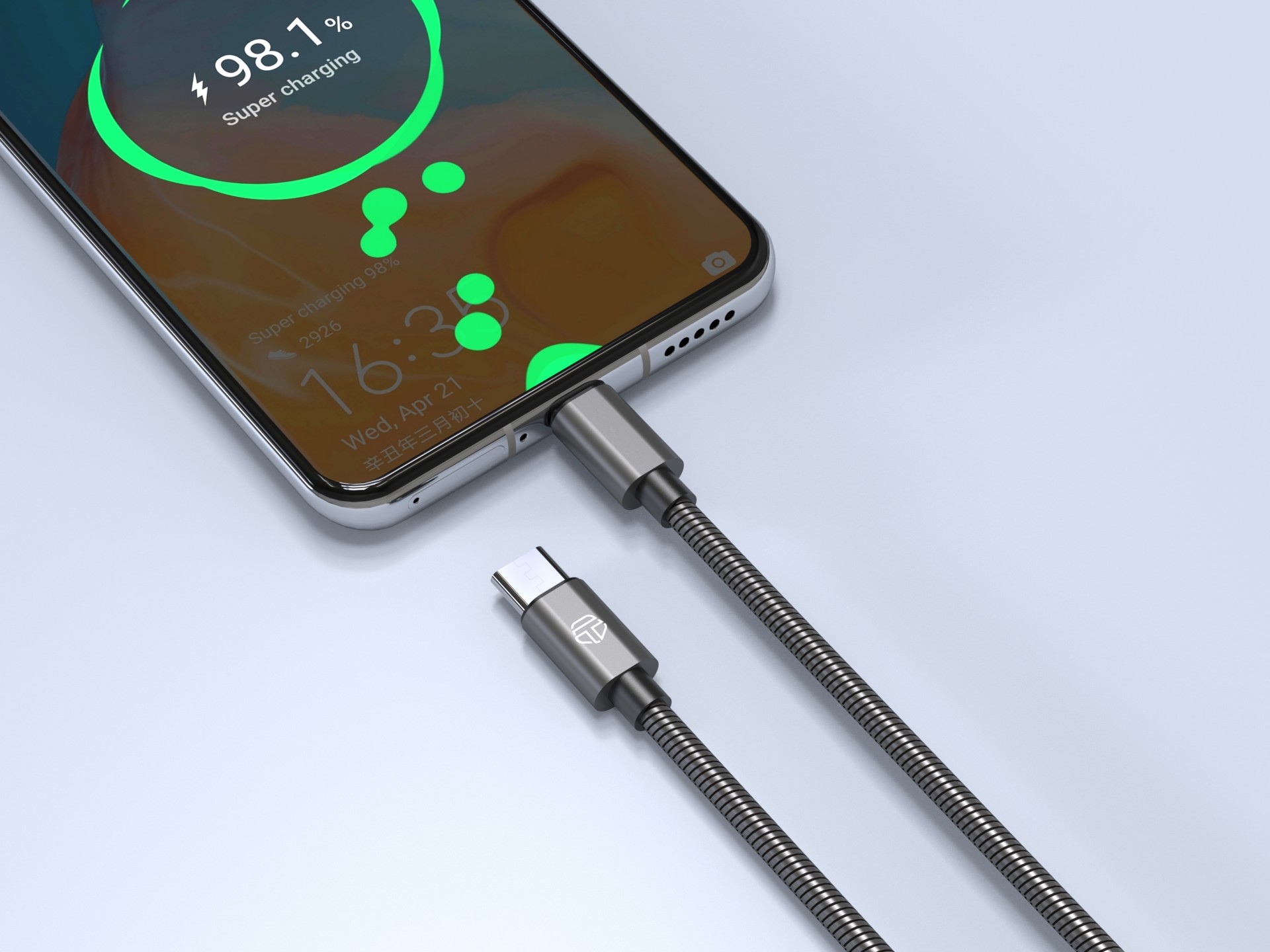 Techancy USB C to USB C Cable 1m TB1796, All-Metal Design, Animal Resistant, 60 Watt Fast Charging