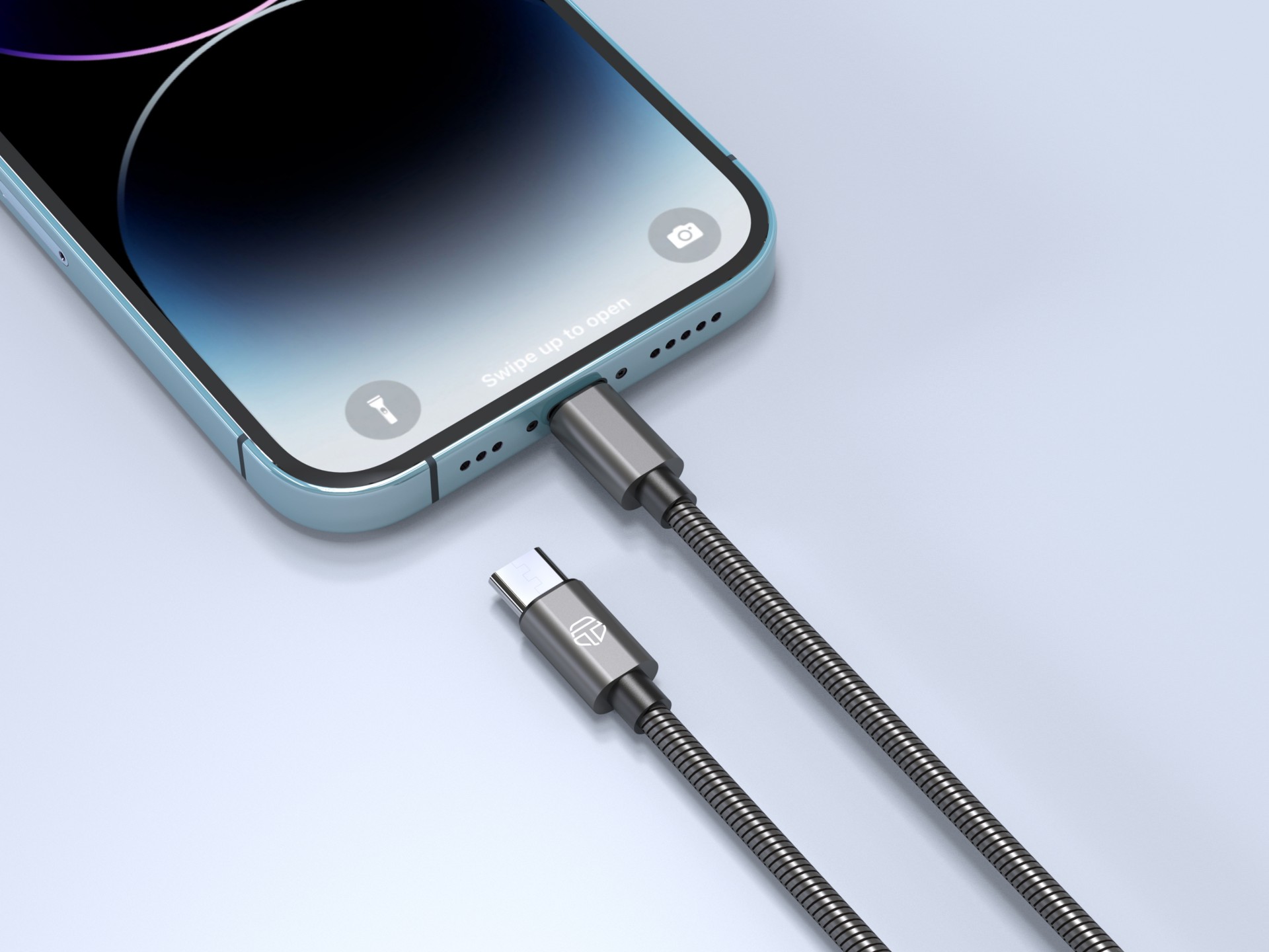Techancy Cabo Usb C Para Lightning 1m TB1796, Design Totalmente Metálico, Resistente A Animais, Carr
