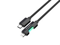 Techancy USB-C to Lightning Cable TB1797, 1 Meter/30 Watts, RGB Lights, Aluminum Braided, Compatible