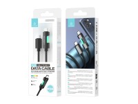 Cable de datos USB-C a USB-C Techancy TB1797, 1 m/60 W con luz RGB, trenzado de aluminio, negro