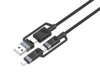 Techancy Cabo De Dados De Carregamento R�pido 4in1 Preto TB1741, 1m/60w, Combina��o De V�rias Portas