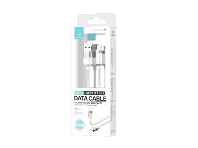 Techancy IP 11-14/USB Data Cable 1m/3A White TB1780, Compatible with iPhone/iPad Fast Charging and D Techancy IP 11-14/USB Data Cable 1m/3A White TB1780, Compatible with iPhone/iPad Fast Charging and D