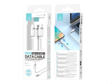 Techancy USB-C to USB-C Data Cable 1m/60w White TB1798 for Charging Smartphones, Tablets and Laptops Techancy USB-C to USB-C Data Cable 1m/60w White TB1798 for Charging Smartphones, Tablets and Laptops