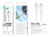 Cable de datos USB-C a USB-C Techancy de 1 m/60 W, blanco TB1798, para cargar smartphones, tablets y Cable de datos USB-C a USB-C Techancy de 1 m/60 W, blanco TB1798, para cargar smartphones, tablets y