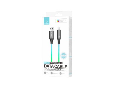 Techancy 1m Data Cable TB1799, USB-C to IP11-14, RGB Lighting Effects, 27W Fast Charging.