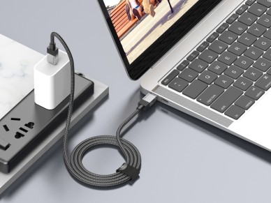 Cable de datos PD Techancy TB1800, 60 W, 1 m, negro, USB-C a USB-C, conector de aleación de alu