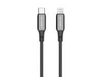 Cable USB-C a Lightning Techancy TB1802, 27 W, 1 m, negro, conector de aluminio, diseño antides