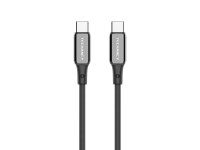 Techancy USB-C to USB-C Cable TB1802, 60W, 1m Black, Aluminum Connector, Non-Slip Design, Fast Trans