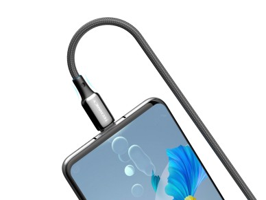 Cable USB-C a USB-C Techancy TB1802, 60 W, 1 m, negro, conector de aluminio, diseño antidesliza