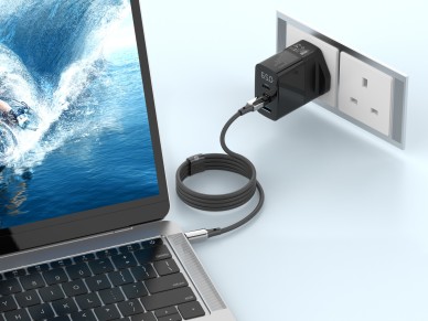 Cable USB-C a USB-C Techancy TB1802, 60 W, 1 m, negro, conector de aluminio, diseño antidesliza