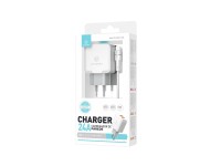 Cargador de pared Techancy de 2,4 A con dos puertos USB, blanco TA2757, con cable USB tipo C de 1 m Cargador de pared Techancy de 2,4 A con dos puertos USB, blanco TA2757, con cable USB tipo C de 1 m