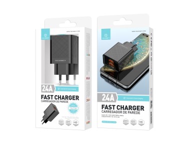 Techancy Carregador Usb 2.4A Preto TA2758, 2usb Output, Chip Inteligente Integrado, Carregamento Si Techancy Carregador Usb 2.4A Preto TA2758, 2usb Output, Chip Inteligente Integrado, Carregamento Si