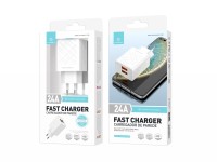 Cargador USB Techancy 2.4A Blanco TA2758, 2 salidas USB, chip inteligente integrado, carga simult Cargador USB Techancy 2.4A Blanco TA2758, 2 salidas USB, chip inteligente integrado, carga simult