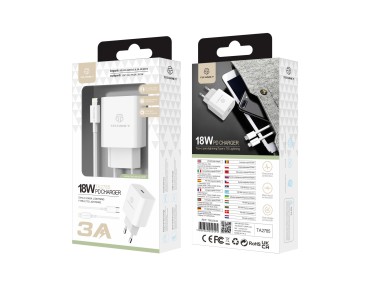 Techancy 18W PD Charger TA2785, USB-C to Lightning Cable Set, 3A Fast Charging, Compact and Portable Techancy 18W PD Charger TA2785, USB-C to Lightning Cable Set, 3A Fast Charging, Compact and Portable