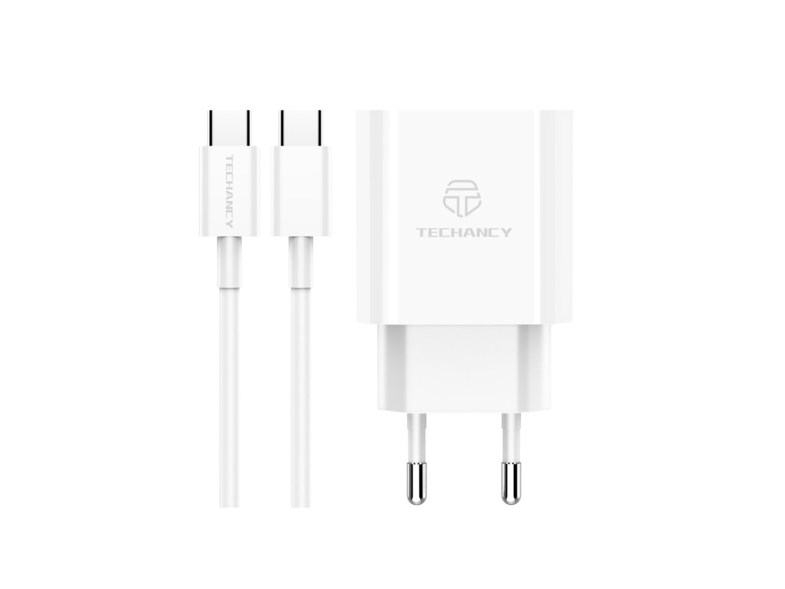 Techancy 18W PD Charger TA2786, USB-C to Lightning Cable Set, 3A Fast Charging, Compact and Portable
