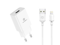 Techancy White Mobile Phone Charger TA2787, USB Output 5V-2.4A Charging, USB-IP Cable Charger Set 1m Techancy White Mobile Phone Charger TA2787, USB Output 5V-2.4A Charging, USB-IP Cable Charger Set 1m