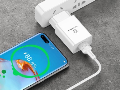 Techancy Carregador De Telem�vel Branco  TA2788, Sa�da Usb 5v-2.4a Carregamento, Cabo Usb-Tipo C Con