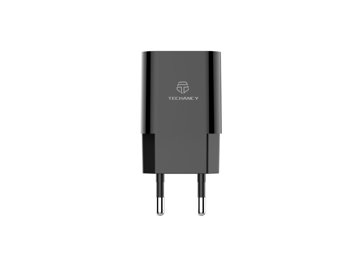 Techancy TA2790 Black 2-USB Wall Charger, 5V-2.4A Charging, 1m Lightning Cable Set, Compatible with