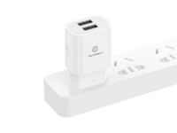 Techancy TA2772 White USB Wall Charger, 5V-2.4A 2USB Charging Compatible with Different Device Needs