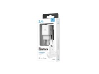 Techancy TA2772 White USB Wall Charger, 5V-2.4A 2USB Charging Compatible with Different Device Needs