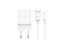Cargador de pared Techancy 2USB blanco TA2790, carga de 5 V-2,4 A, cable Lightning de 1 m, compatibl Cargador de pared Techancy 2USB blanco TA2790, carga de 5 V-2,4 A, cable Lightning de 1 m, compatibl