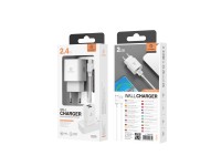 Techancy 2USB Wall Charger White TA2791, 5V-2.4A Charging, 1m USB-Type-C Cable Set, Supports USB-C M Techancy 2USB Wall Charger White TA2791, 5V-2.4A Charging, 1m USB-Type-C Cable Set, Supports USB-C M