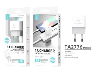 Cargador USB para teléfono móvil Techancy TA2776 blanco, salida de carga estable de 5 V-1 Cargador USB para teléfono móvil Techancy TA2776 blanco, salida de carga estable de 5 V-1
