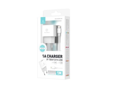 Techancy Carregador Usb Para Telem�vel Branco TA2776, Carregamento Est�vel 5v-1a Com Conjunto De Cab