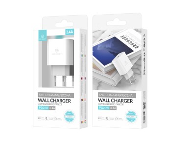Cargador de pared PD blanco Techancy TA2807, carga rápida PD de 3,4 A y 20 W, alimentación Cargador de pared PD blanco Techancy TA2807, carga rápida PD de 3,4 A y 20 W, alimentación