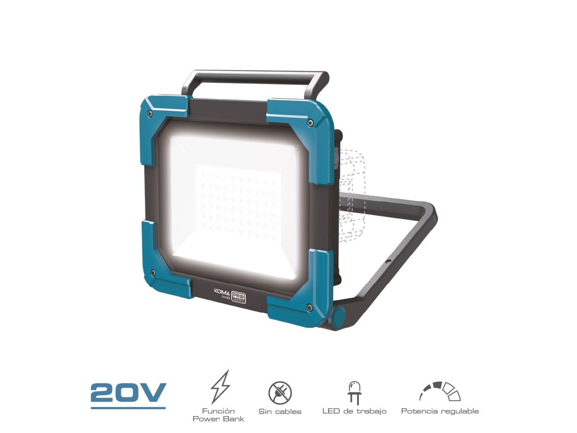 Foco led de trabajo 20 v 2500 lm (sin batería ni cargador)