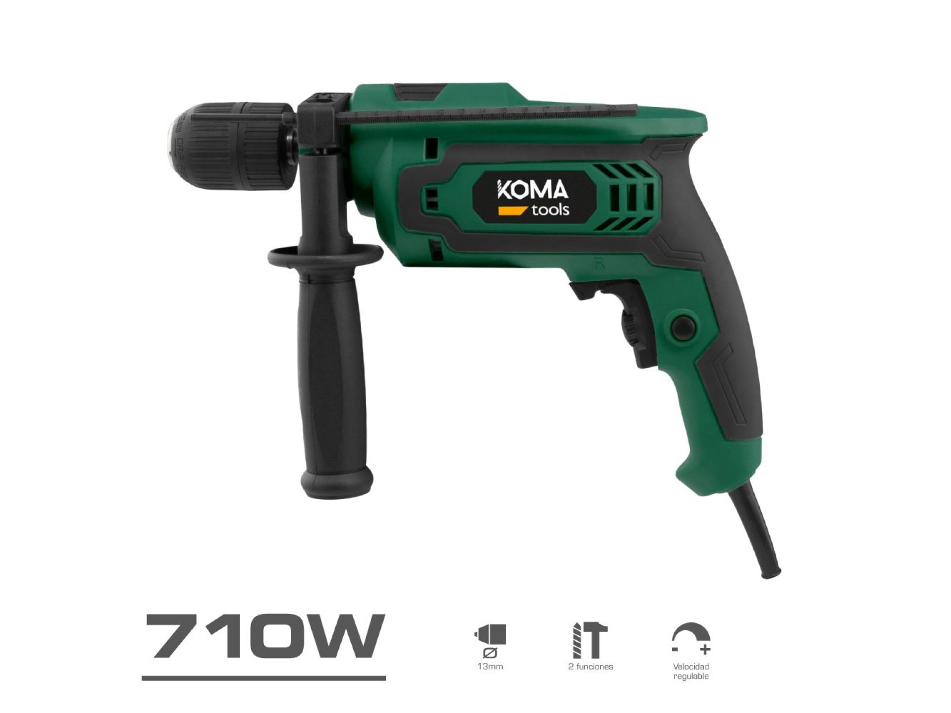 Berbequim de percussão 710 w, 295 x 65 x 210 mm