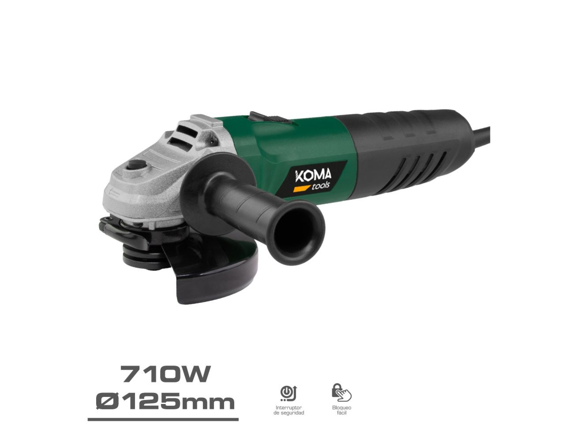 Electric angle grinder with case ø125 mm, 710 w