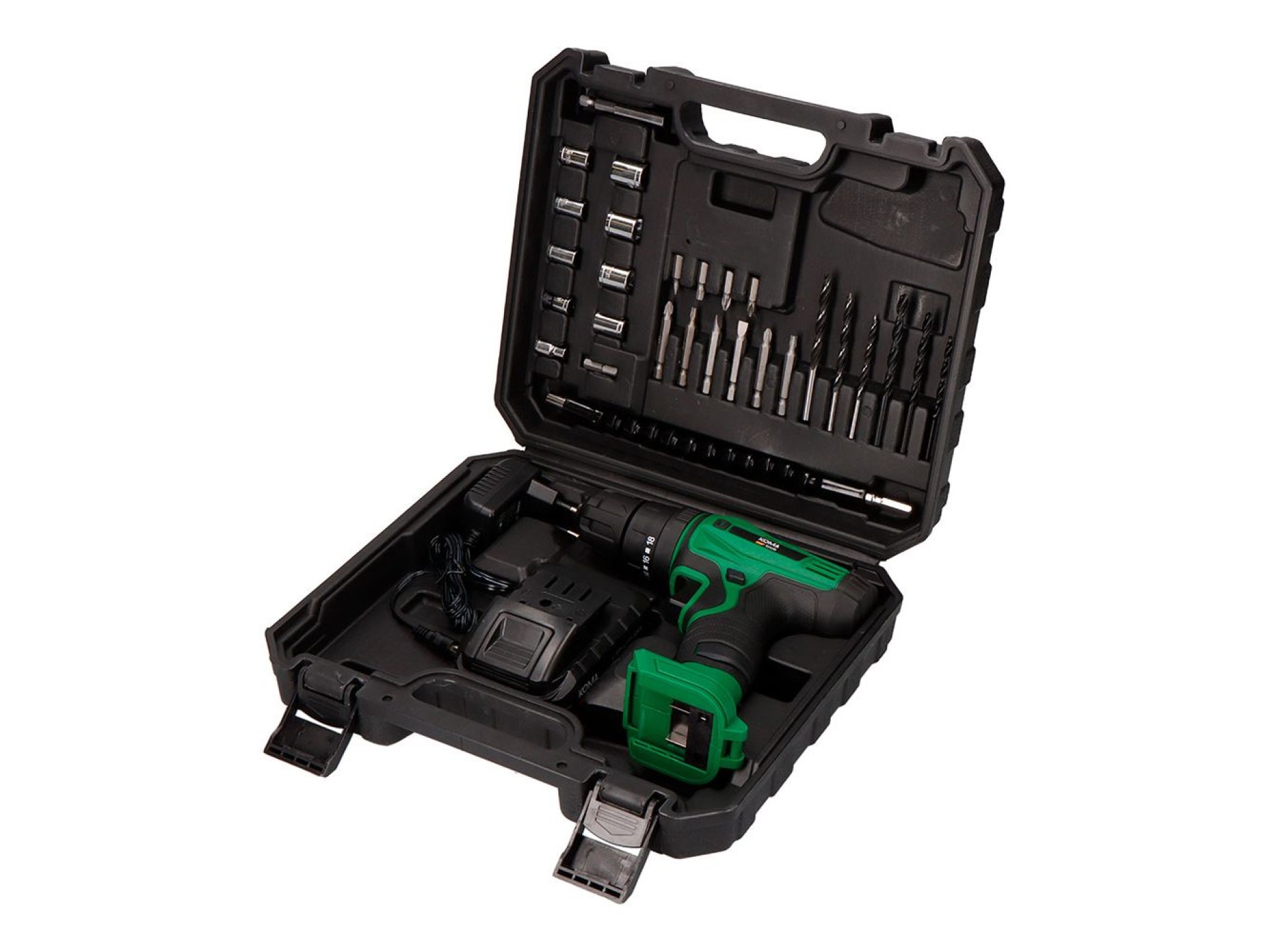 Kit berbequim percutor/aparafusadora 14,4v com bateria, carregador e 28 acessórios