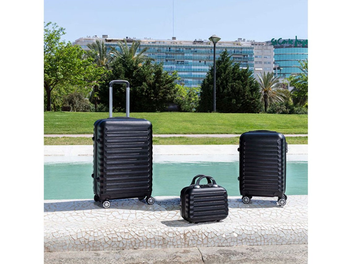 Set de maletas 3 piezas negro upfly 53cm,63c y,31cm 1200497 numada