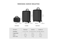 Set de maletas 3 piezas negro upfly 53cm,63c y,31cm 1200497 numada Set de maletas 3 piezas negro upfly 53cm,63c y,31cm 1200497 numada