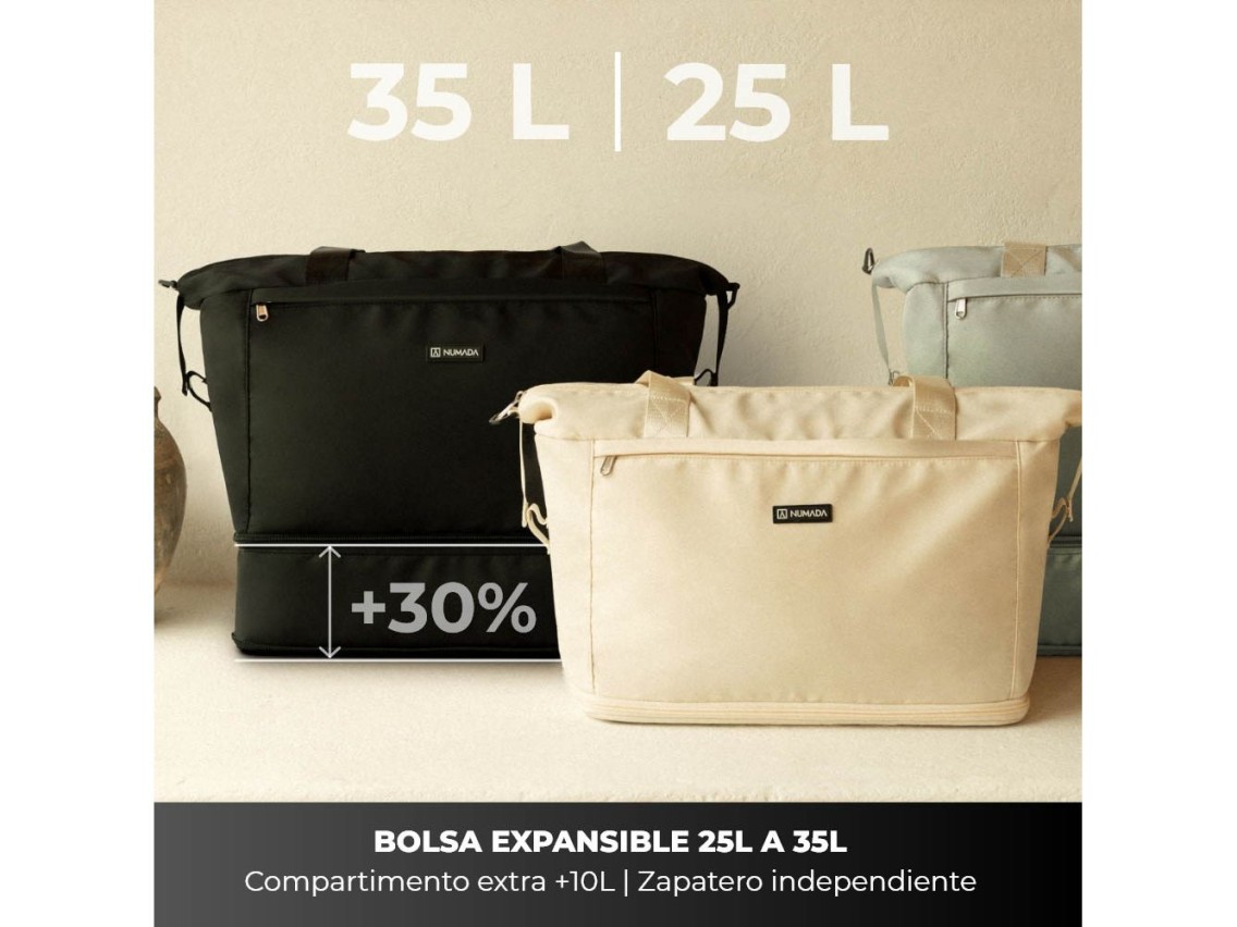 Beige plane bag 25 - 35 l