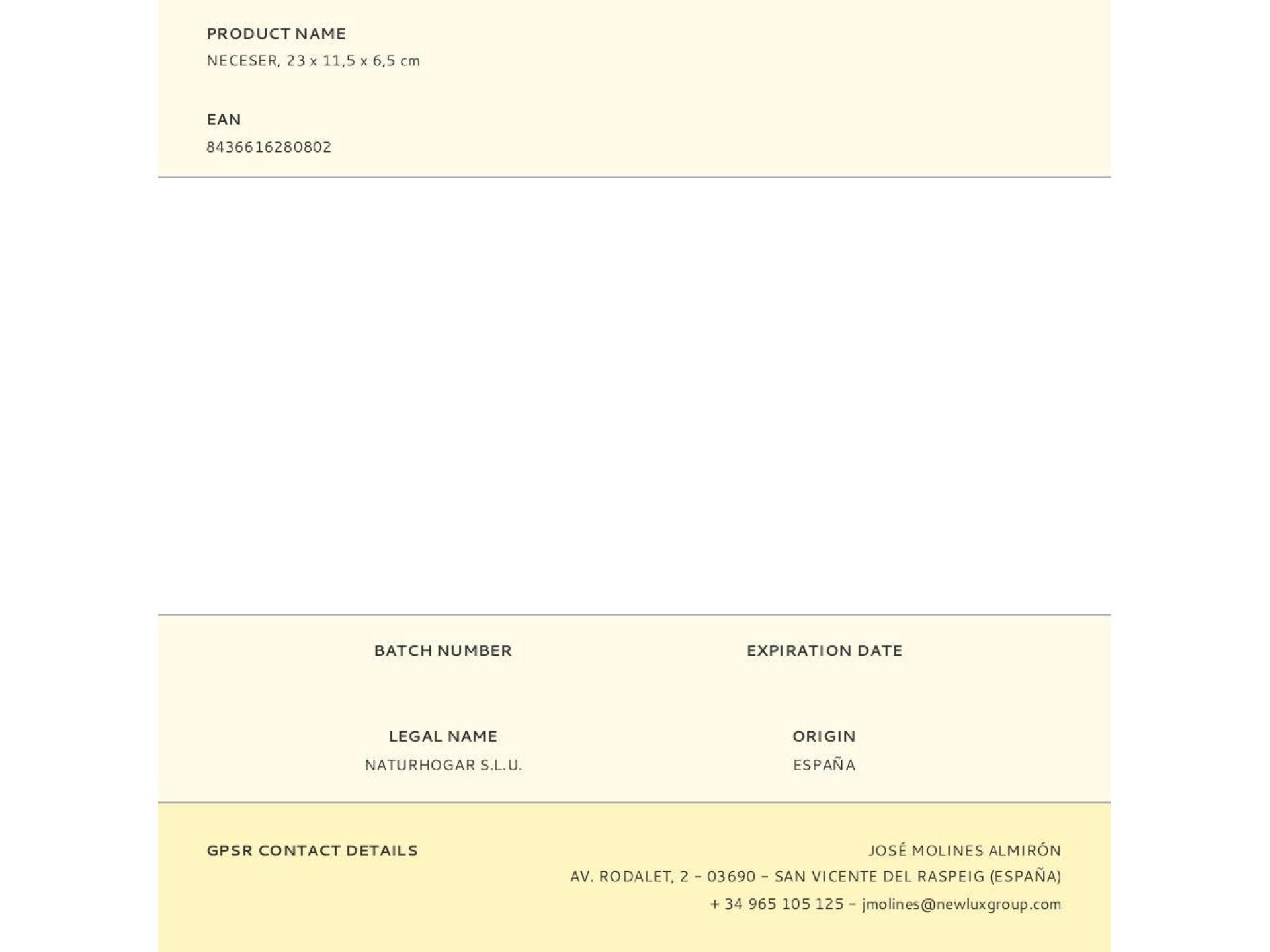 Nécessaire, 23 x 11,5 x 6,5 cm