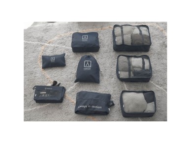 Dark grey suitcase organizer. 8 pieces