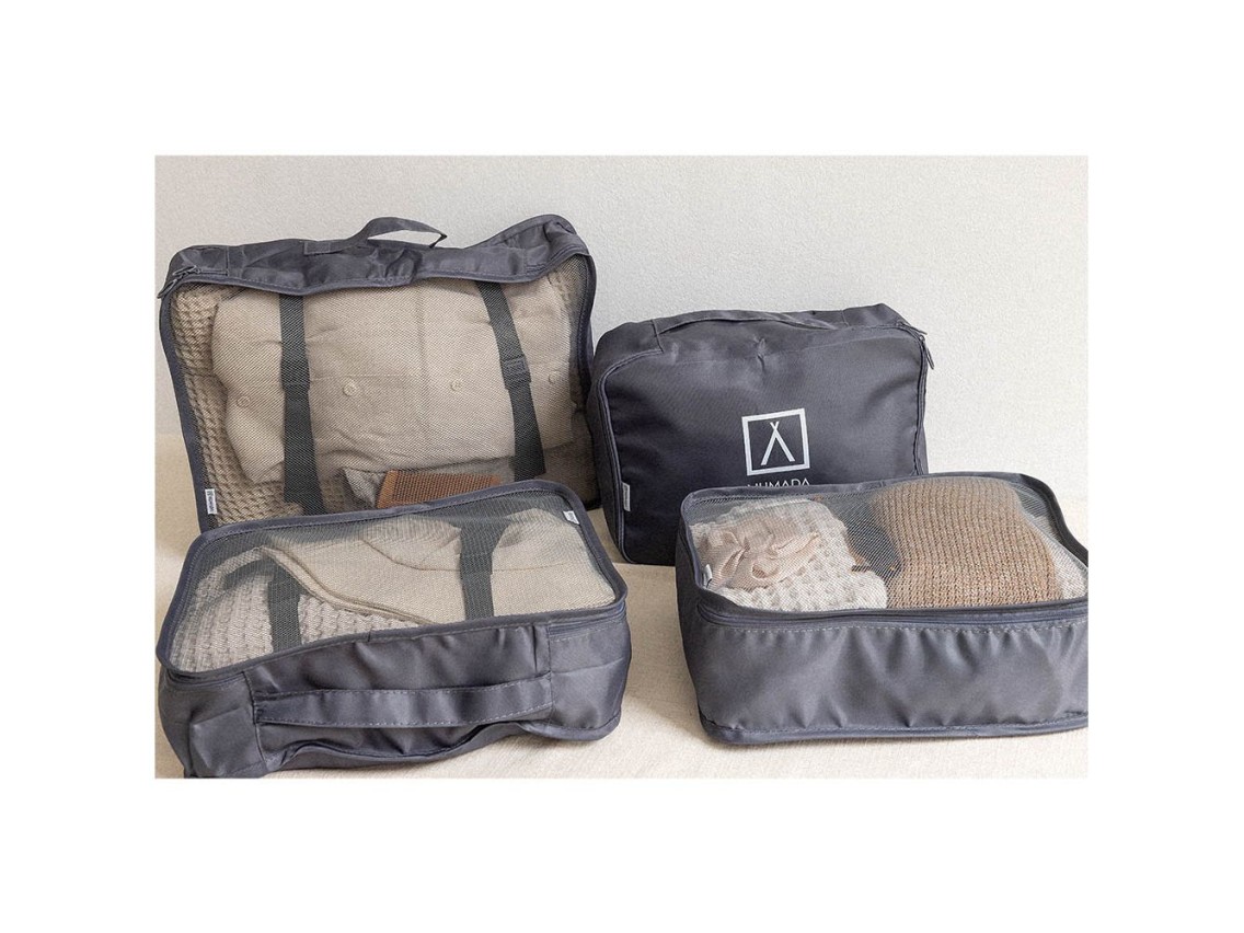 Dark grey suitcase organizer. 8 pieces