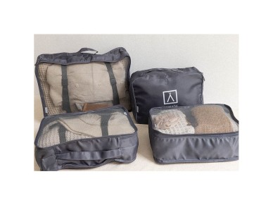 Dark grey suitcase organizer. 8 pieces