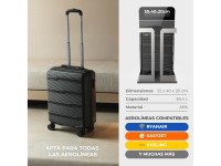 Set de maletas 3 piezas negro, 12", 20" y 24"