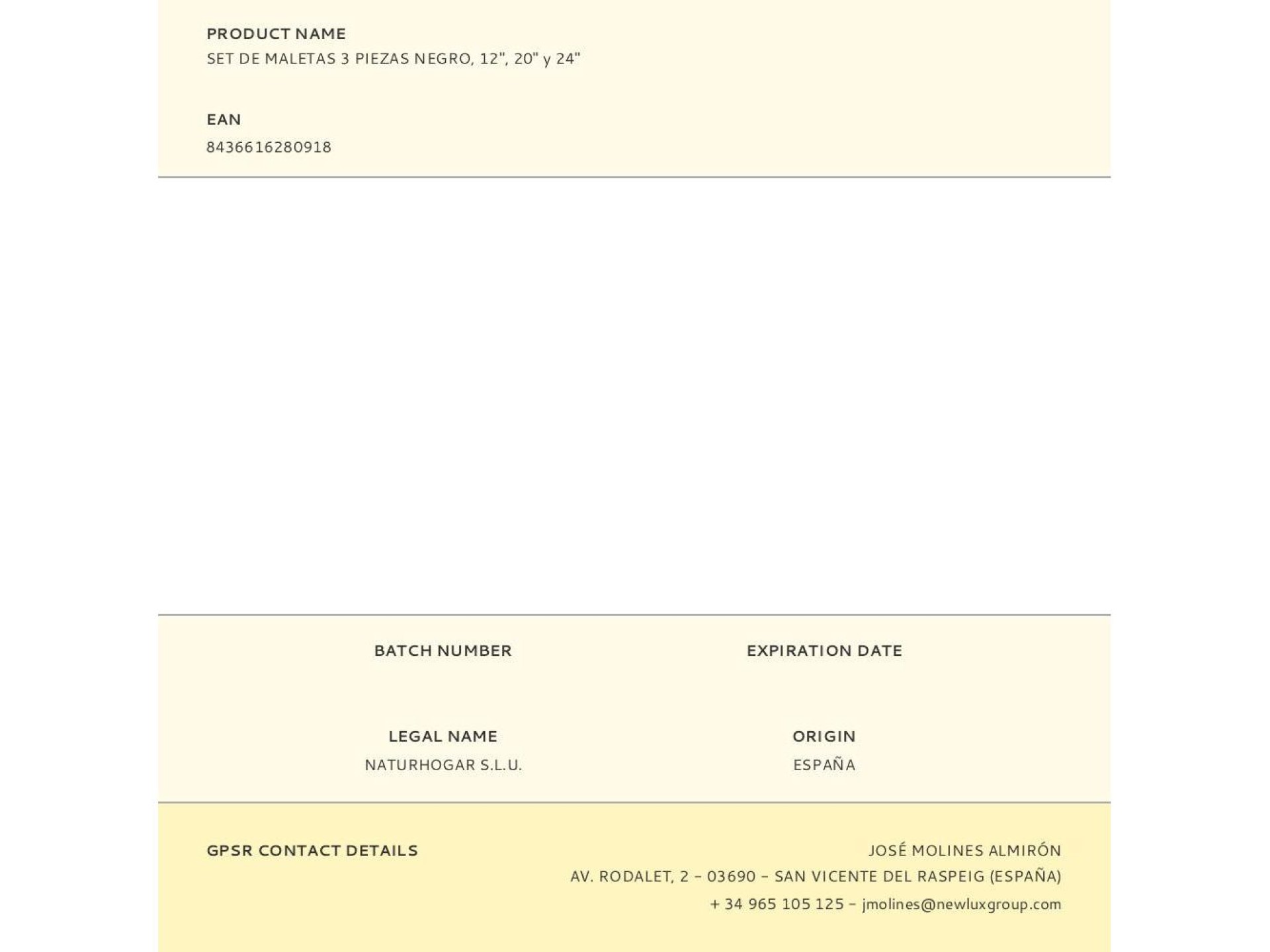 Set de maletas 3 piezas negro, 12", 20" y 24"