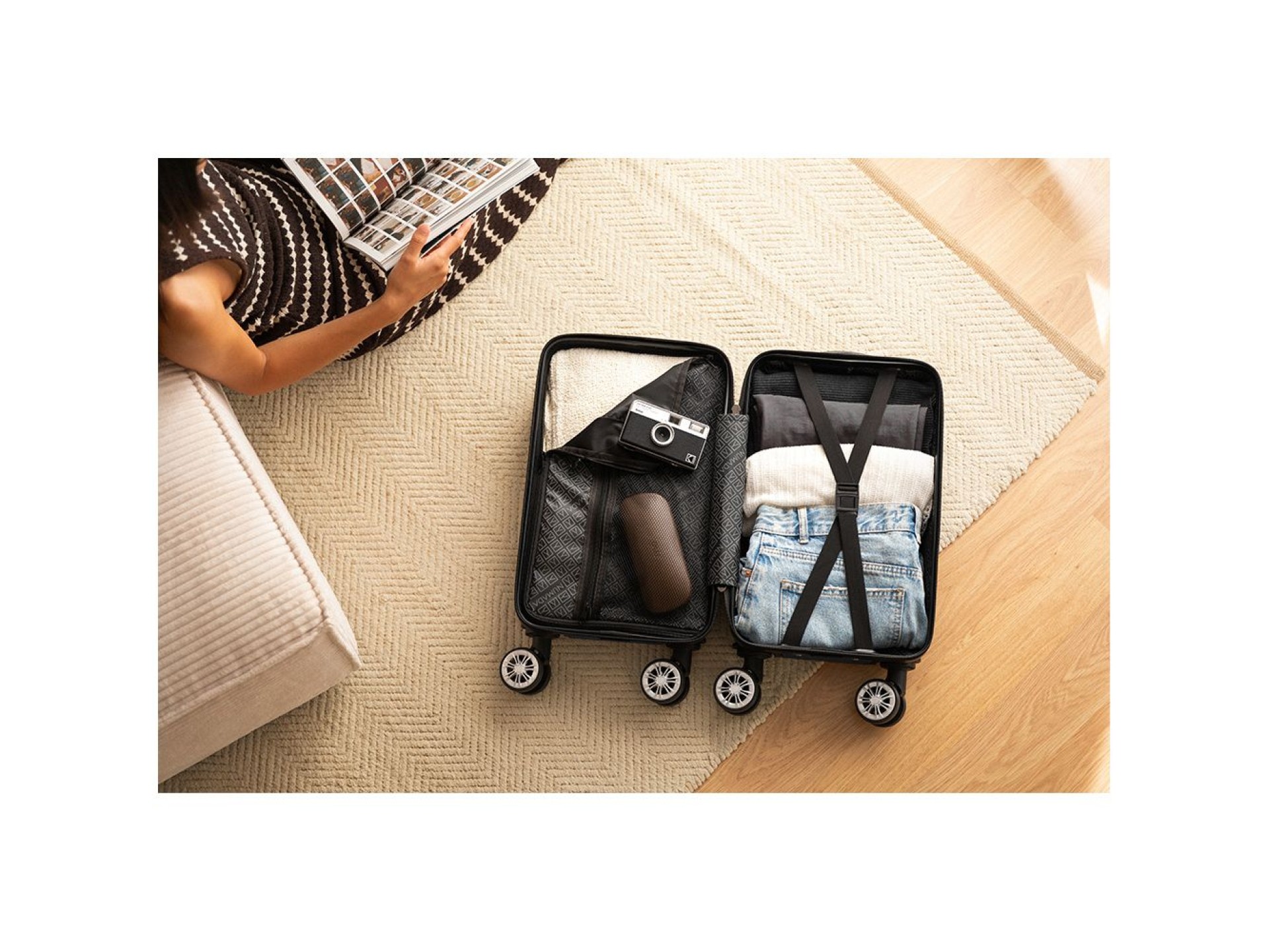 Mala de cabine upfly underseat xxs preto 25 x 20 x 40 cm