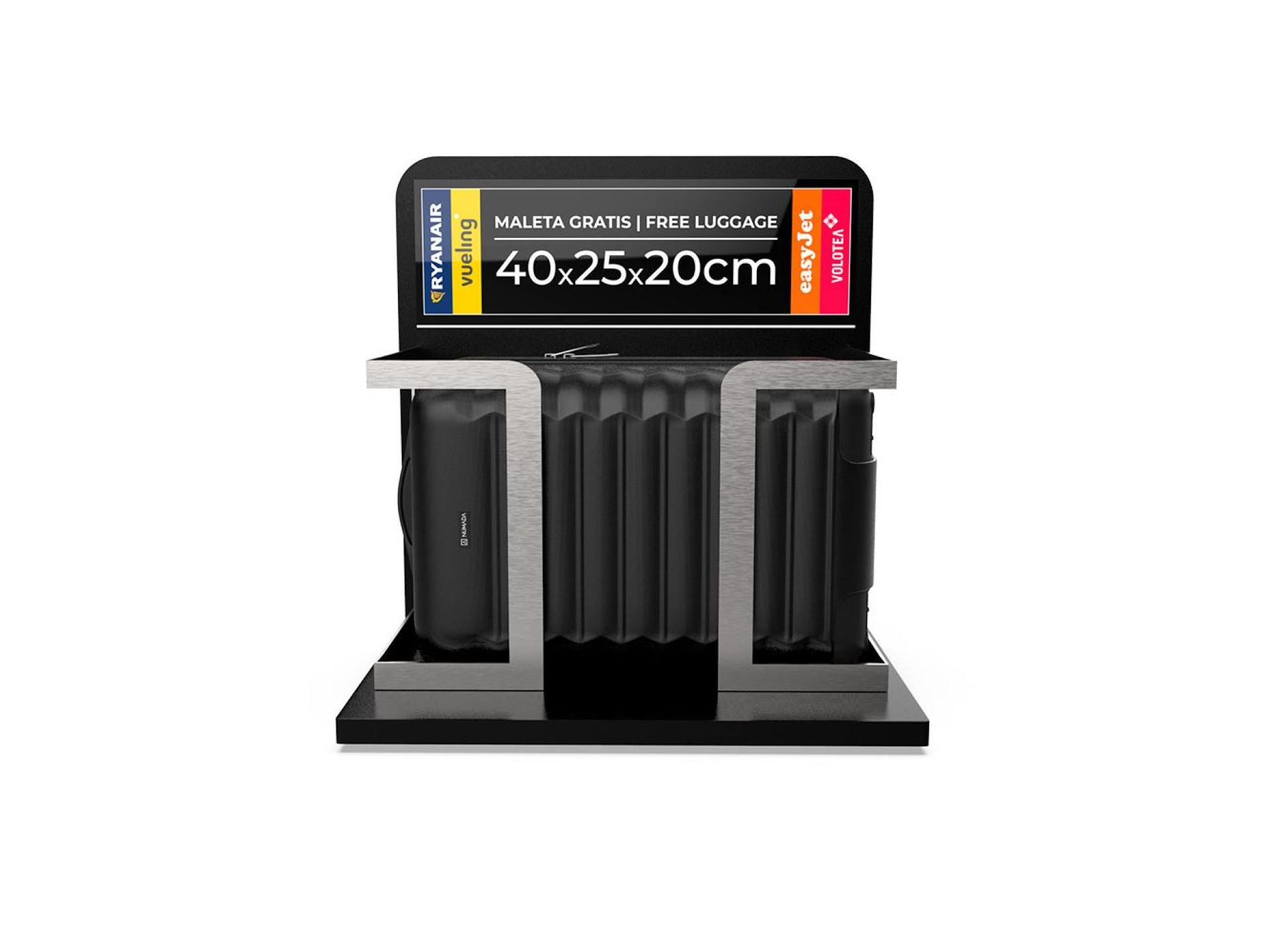 Mala de cabine upfly underseat xxs preto 25 x 20 x 40 cm